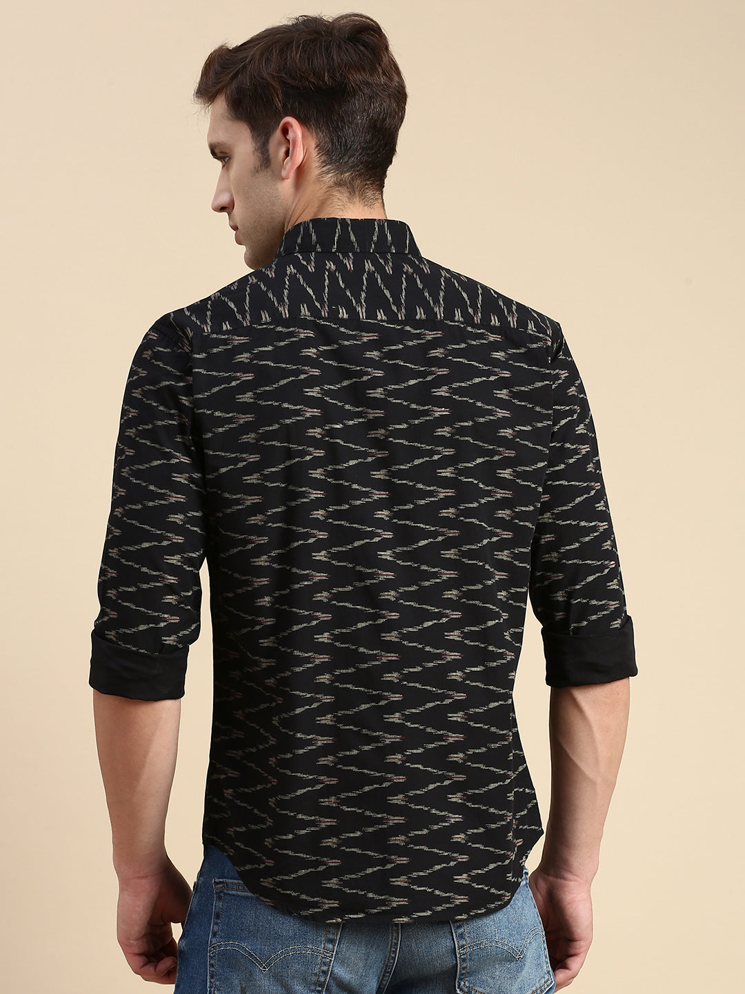 Men Black Printed Casual Shirt