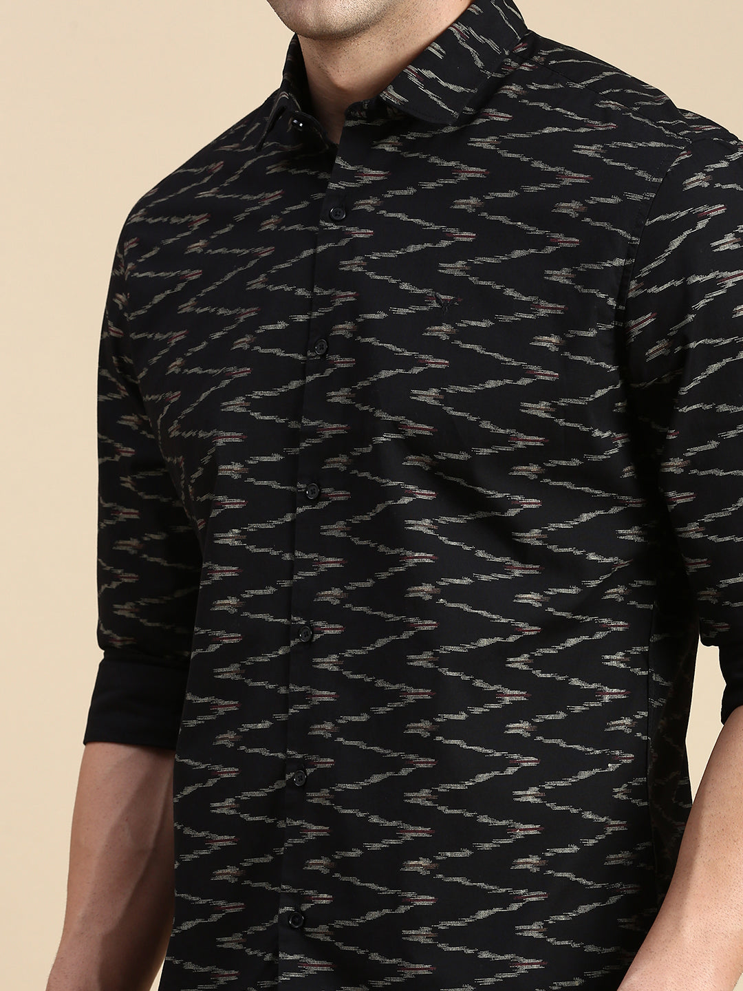 Men Black Printed Casual Shirt