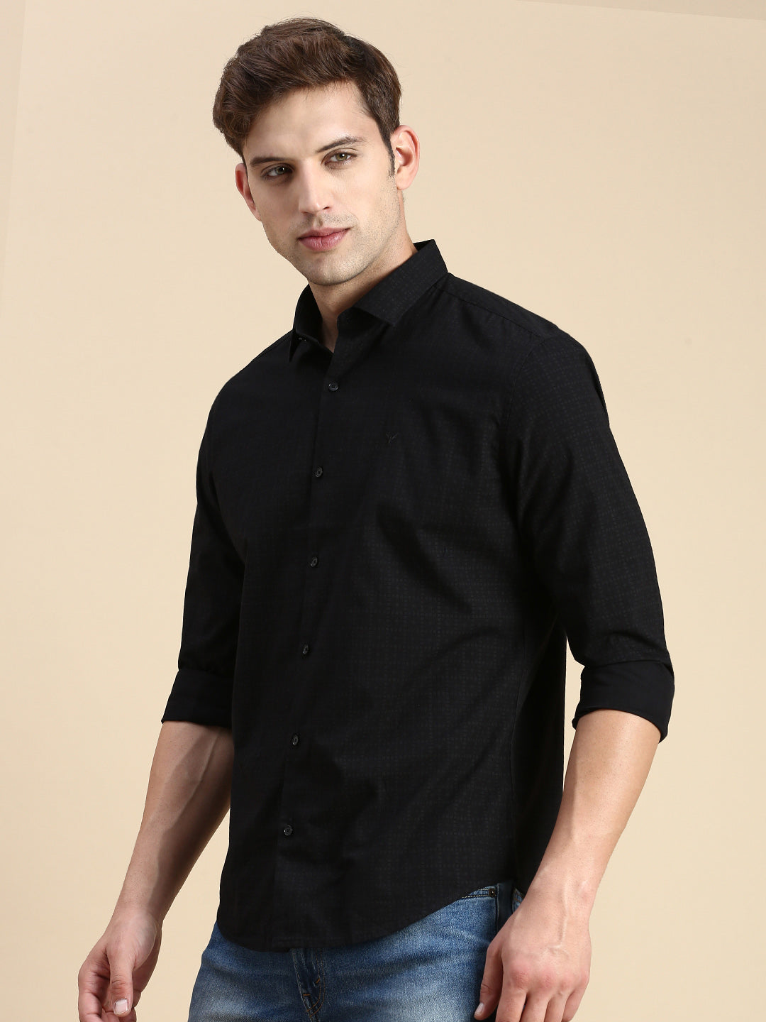 Men Black Checked Casual Shirt