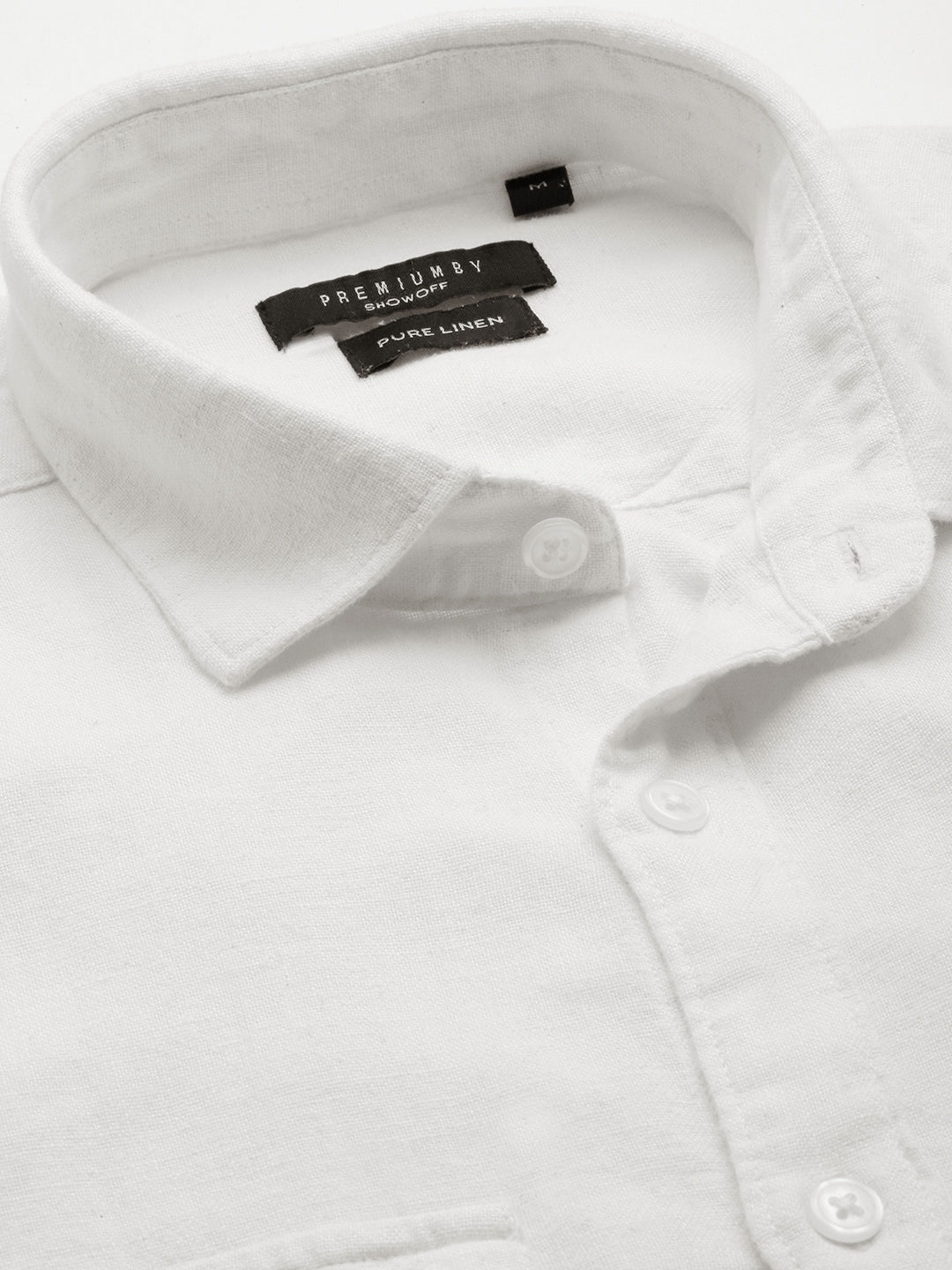 Men's White Solid Casual Shirt