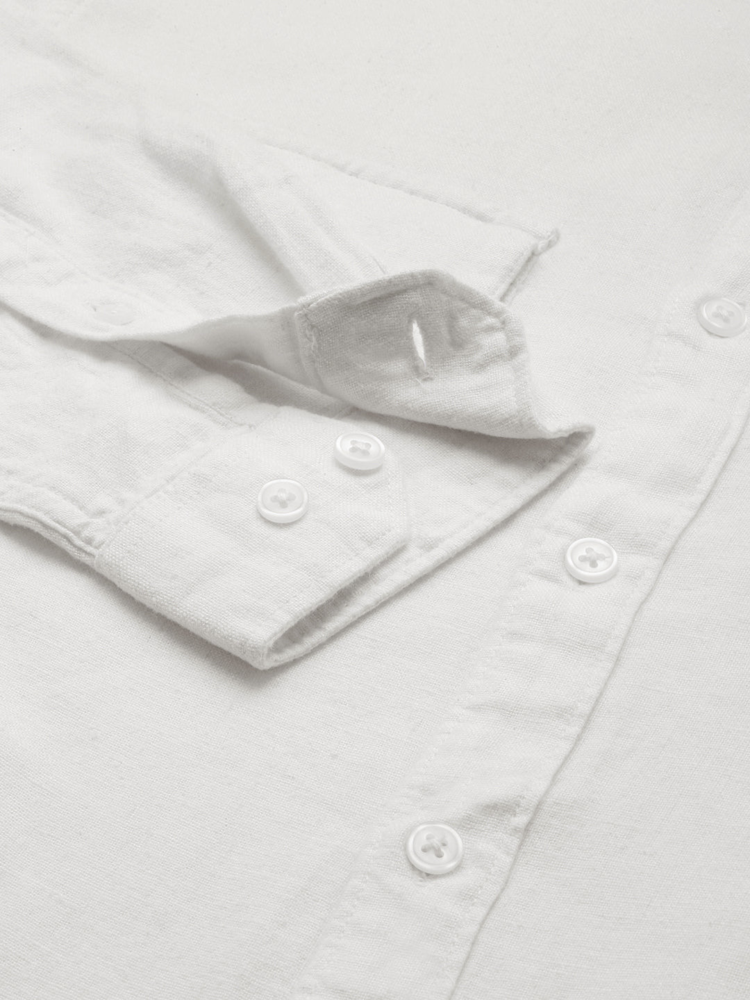 Men's White Solid Casual Shirt