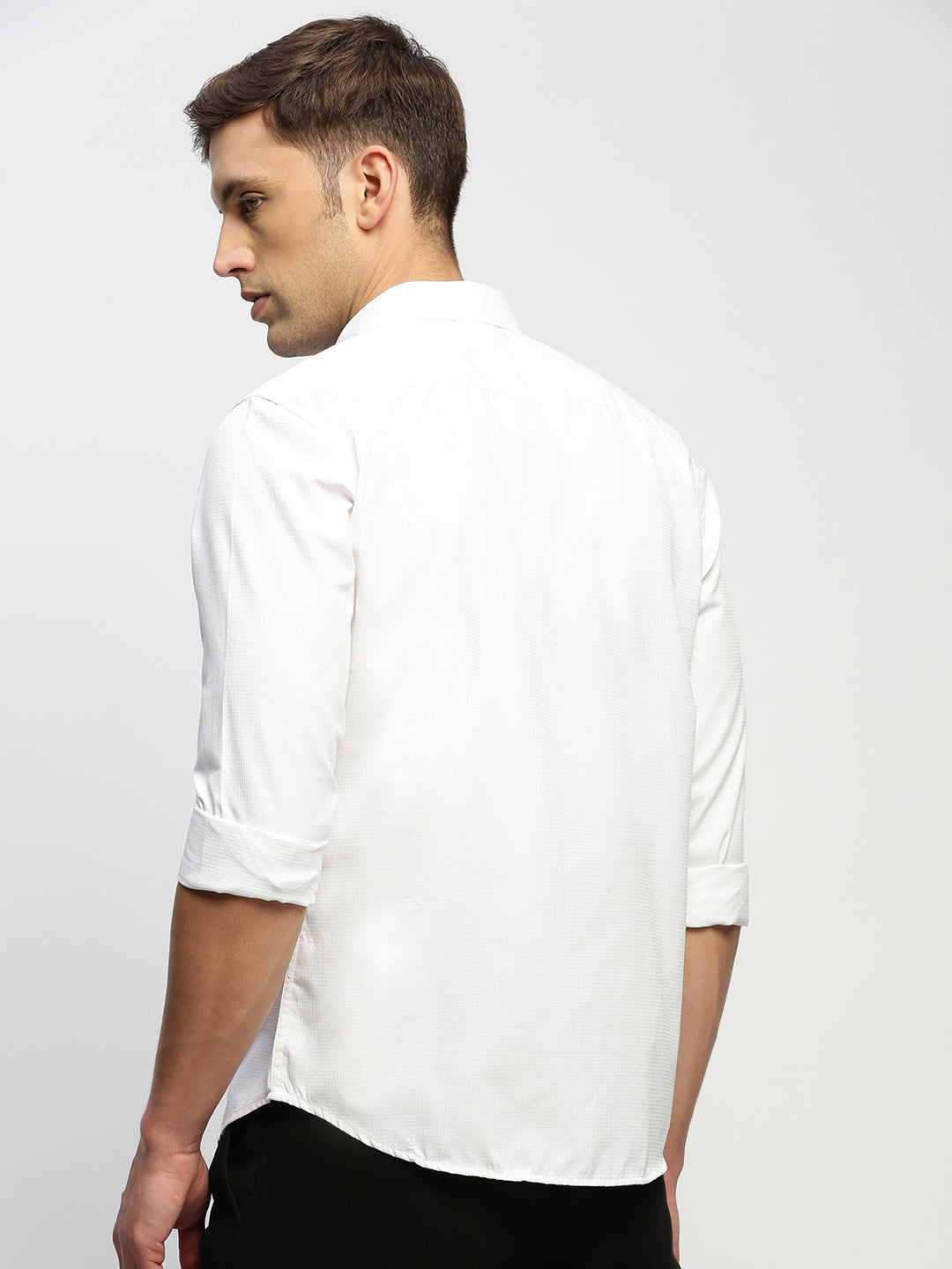 Men White Solid Shirt