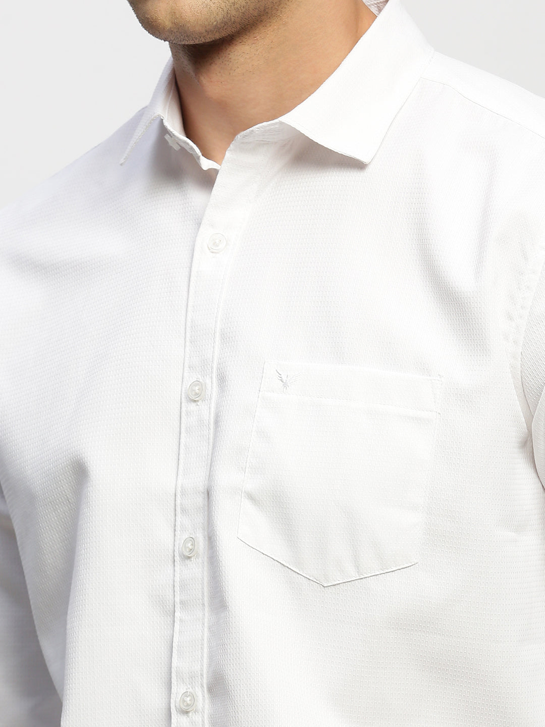 Men White Solid Shirt