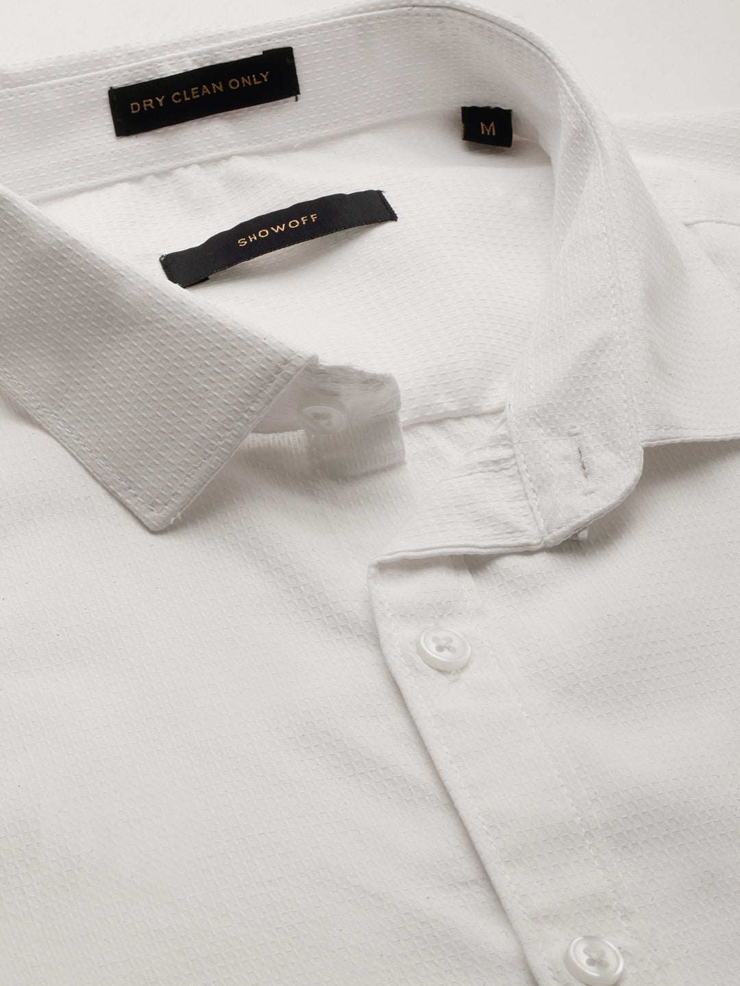 Men White Solid Shirt