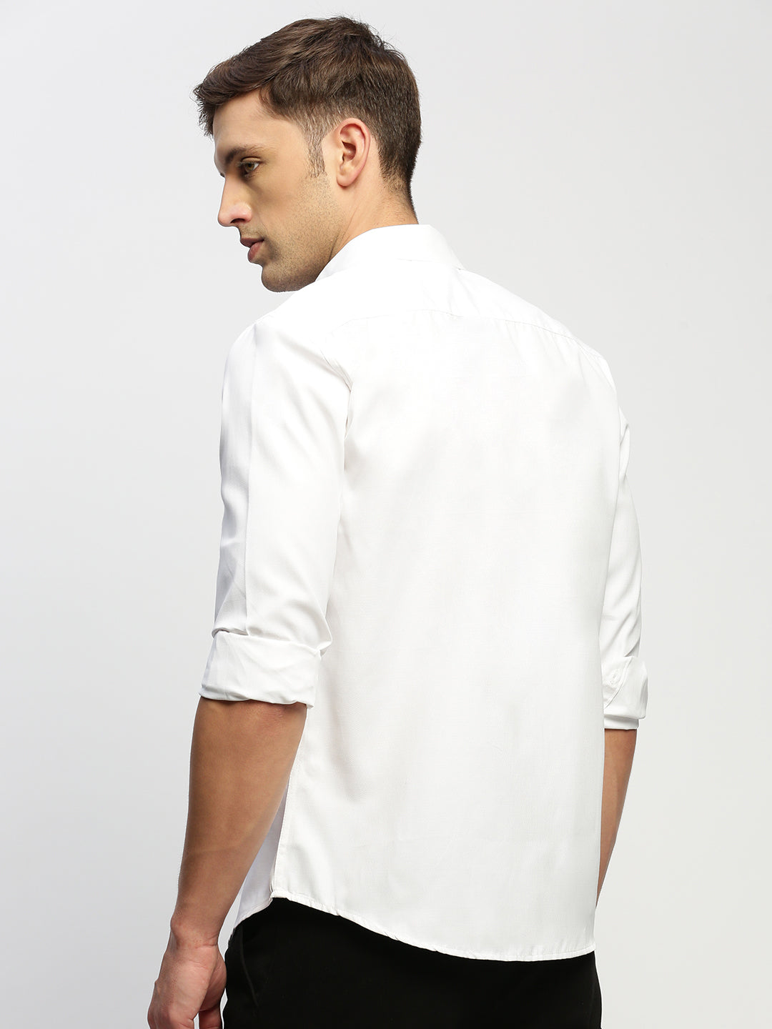 Men White Solid Shirt