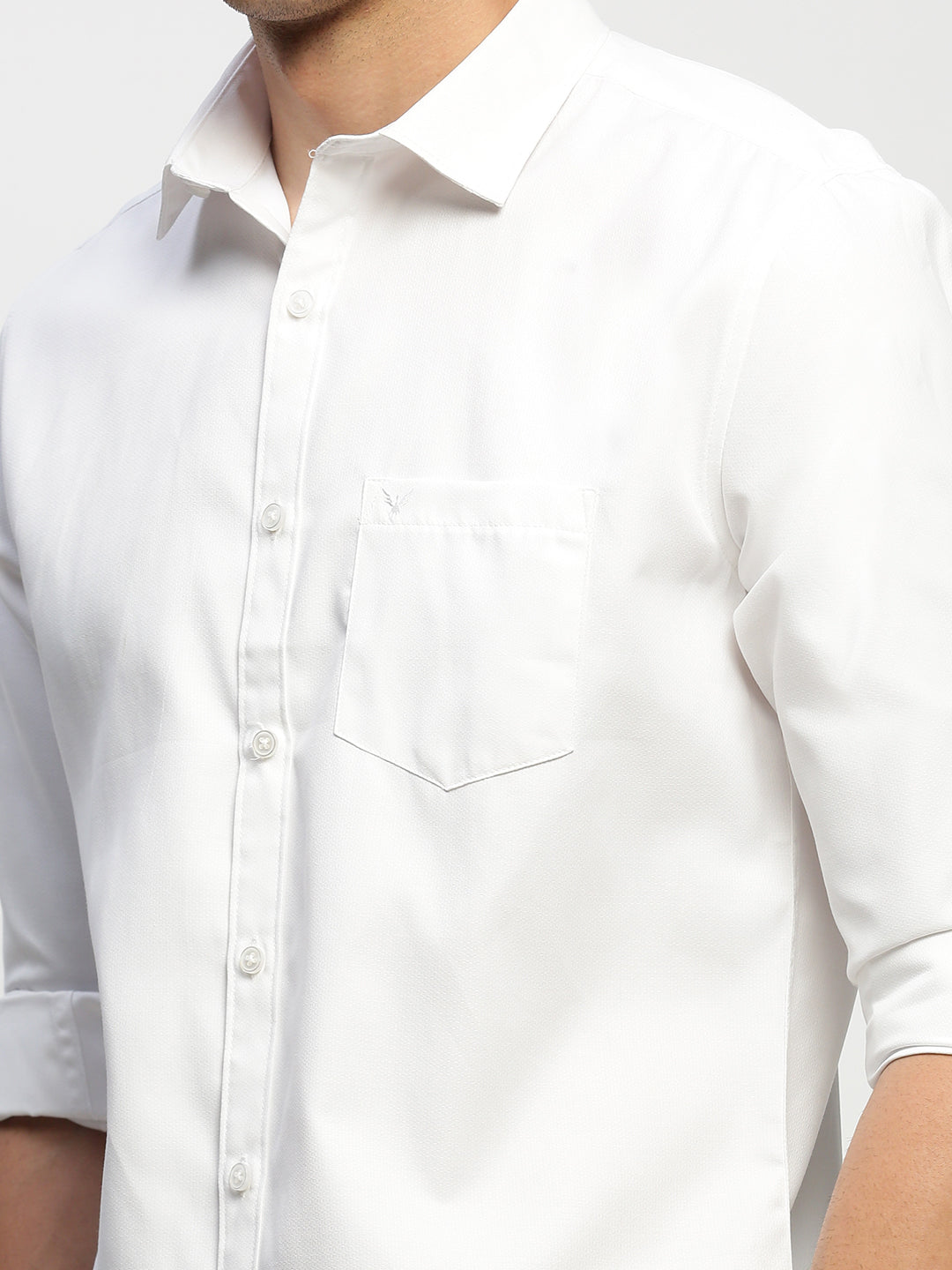 Men White Solid Shirt