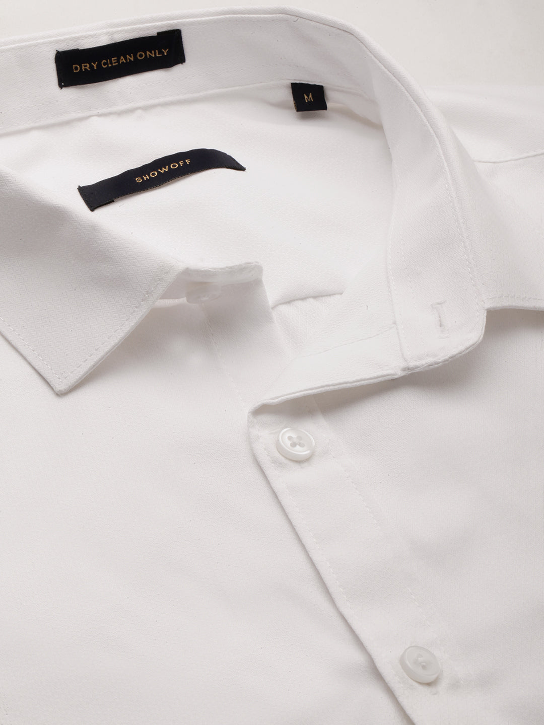 Men White Solid Shirt