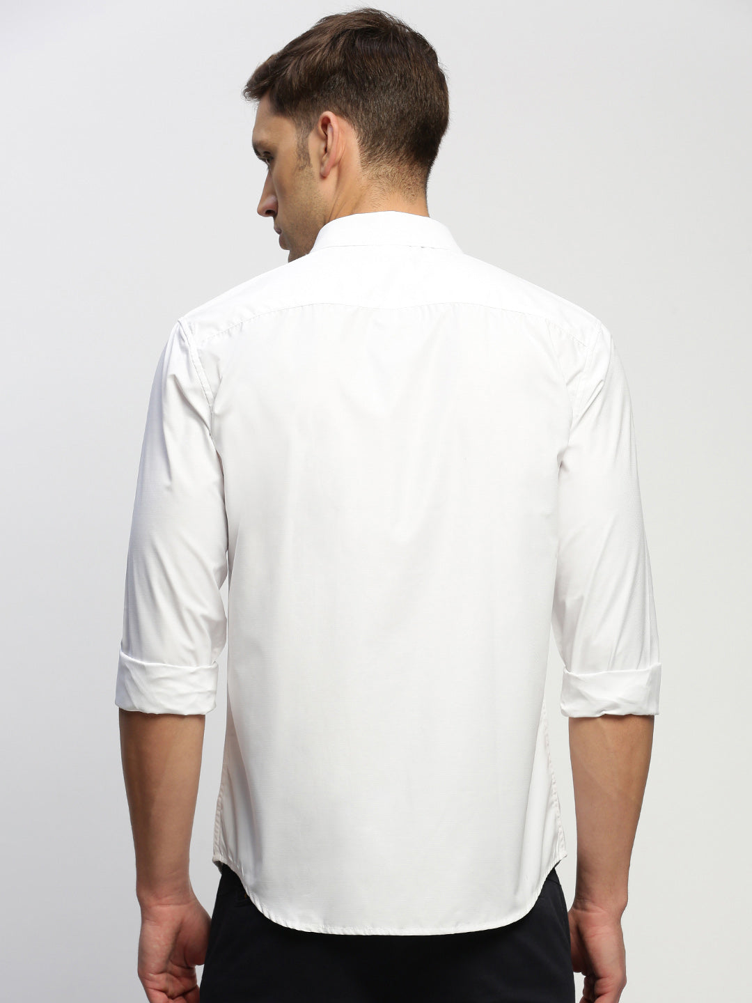 Men White Solid Shirt