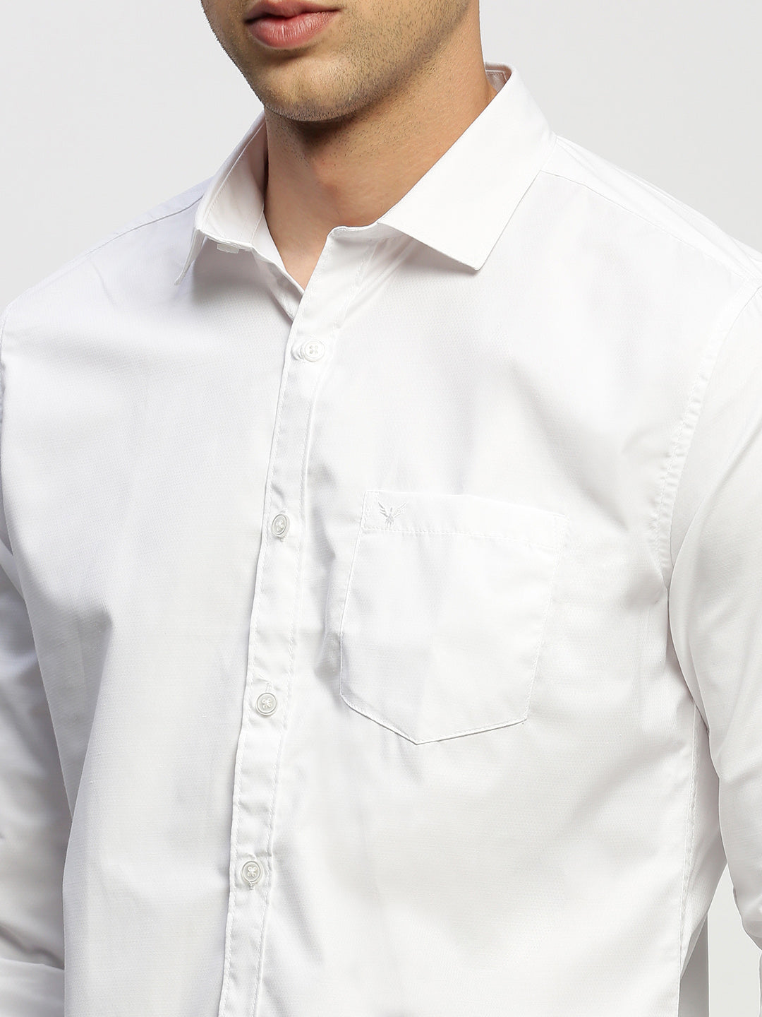 Men White Solid Shirt