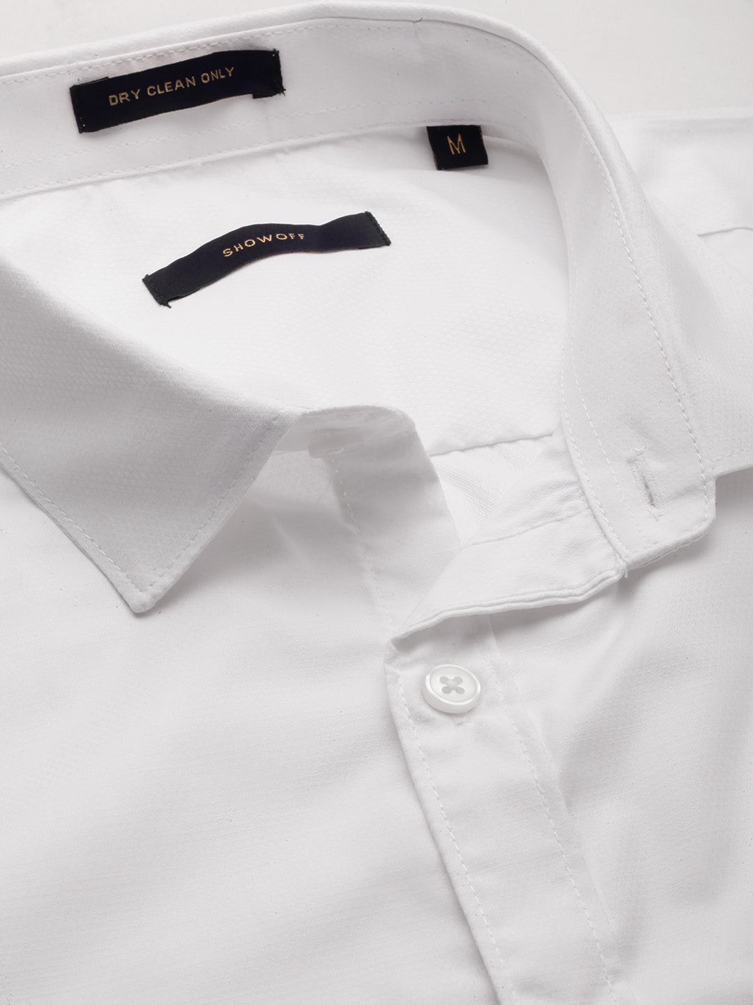 Men White Solid Shirt