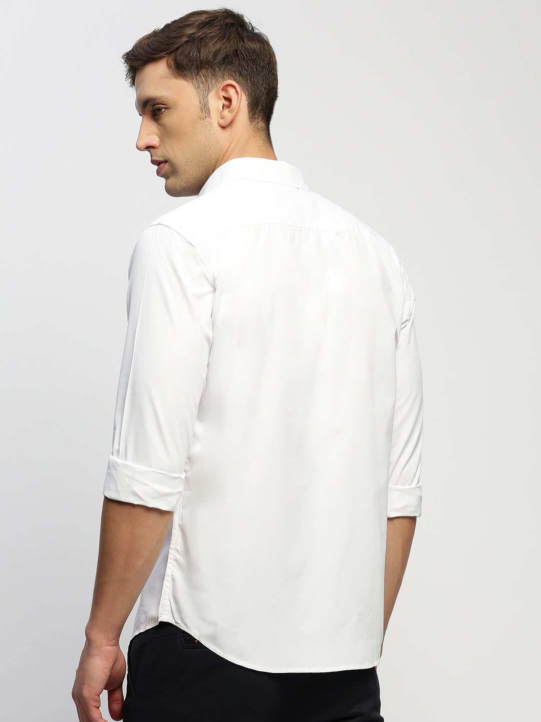 Men White Solid Shirt