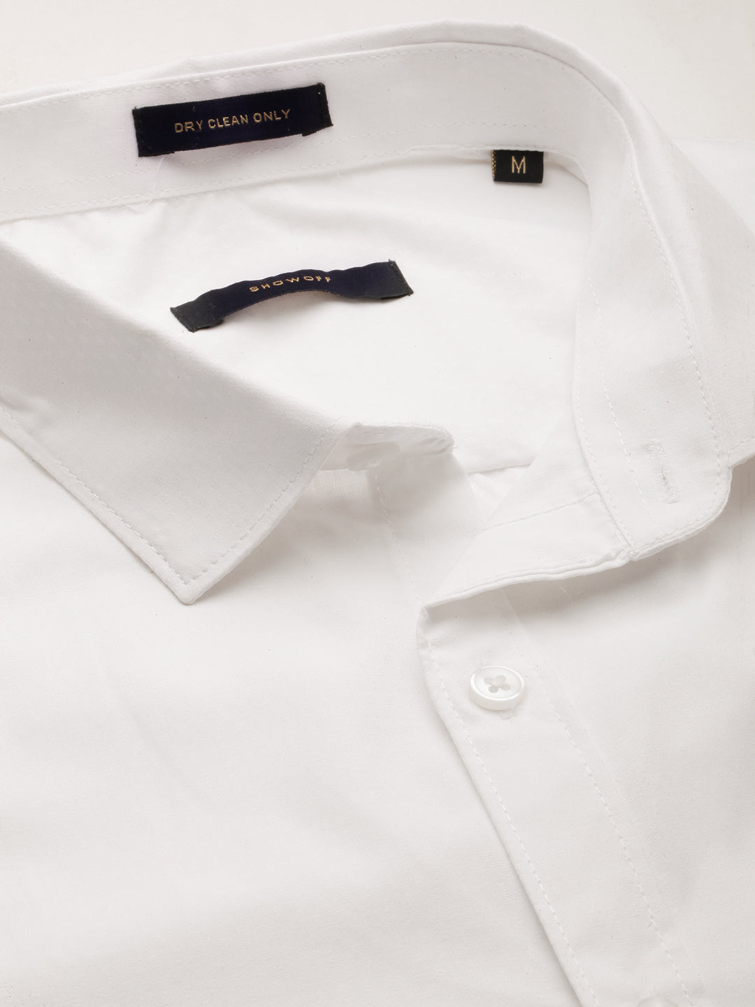 Men White Solid Shirt