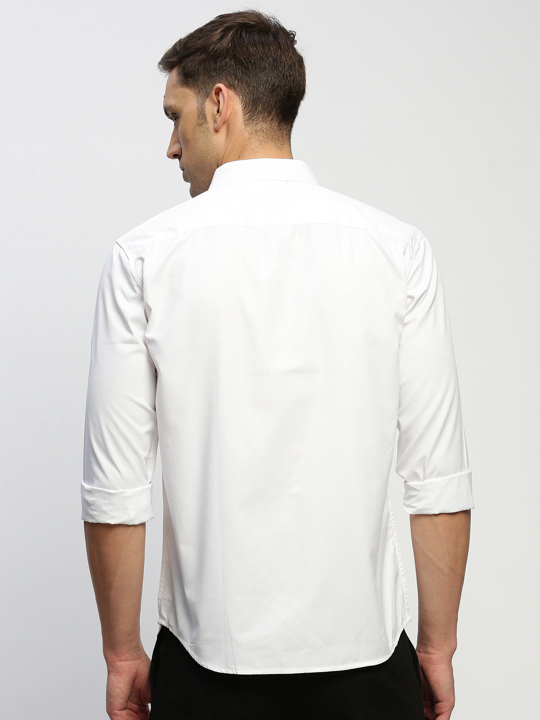 Men White Solid Shirt