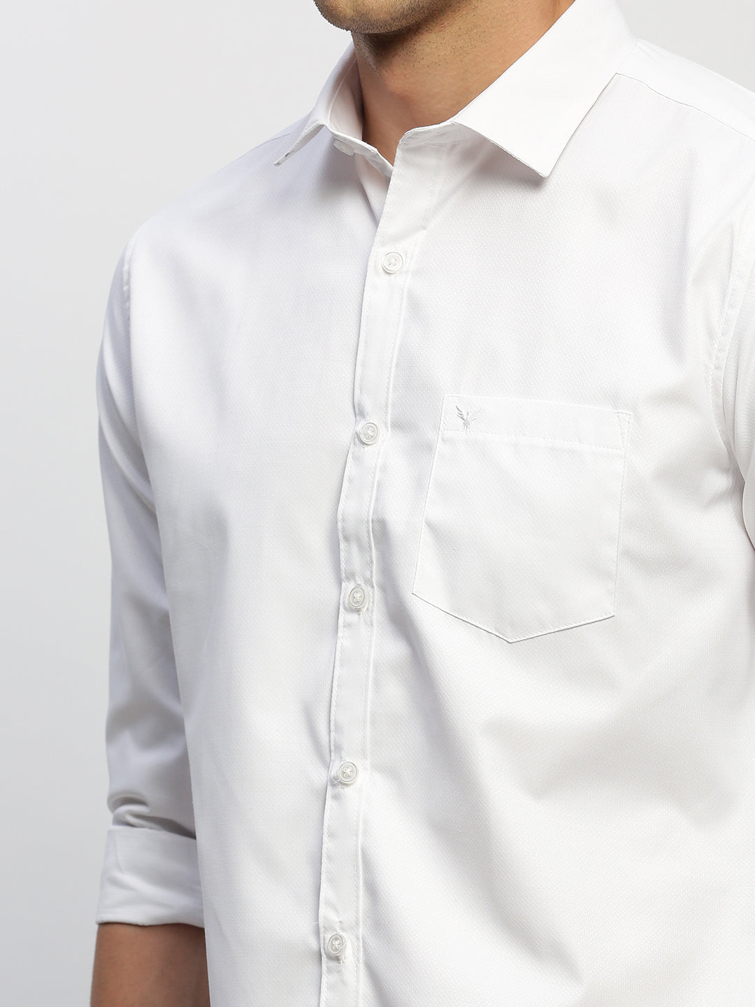 Men White Solid Shirt