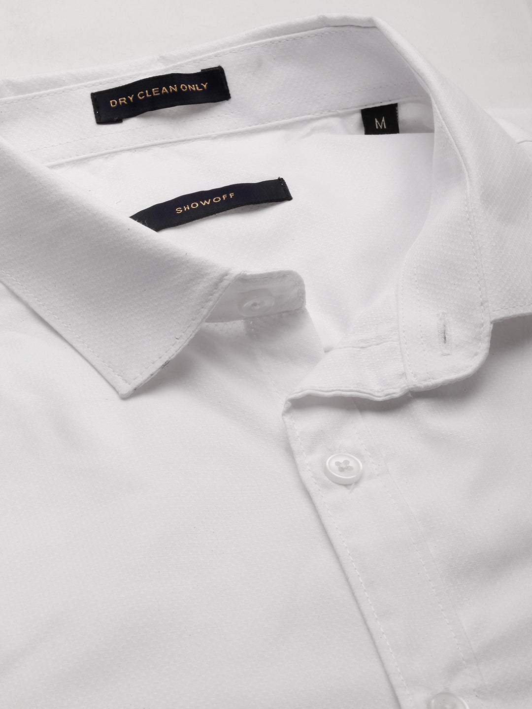 Men White Solid Shirt