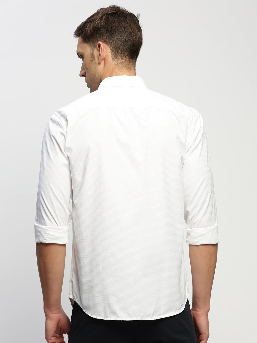 Men White Solid Shirt