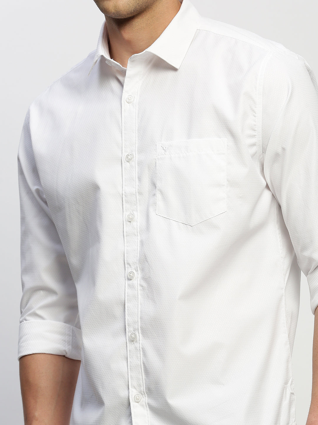 Men White Solid Shirt