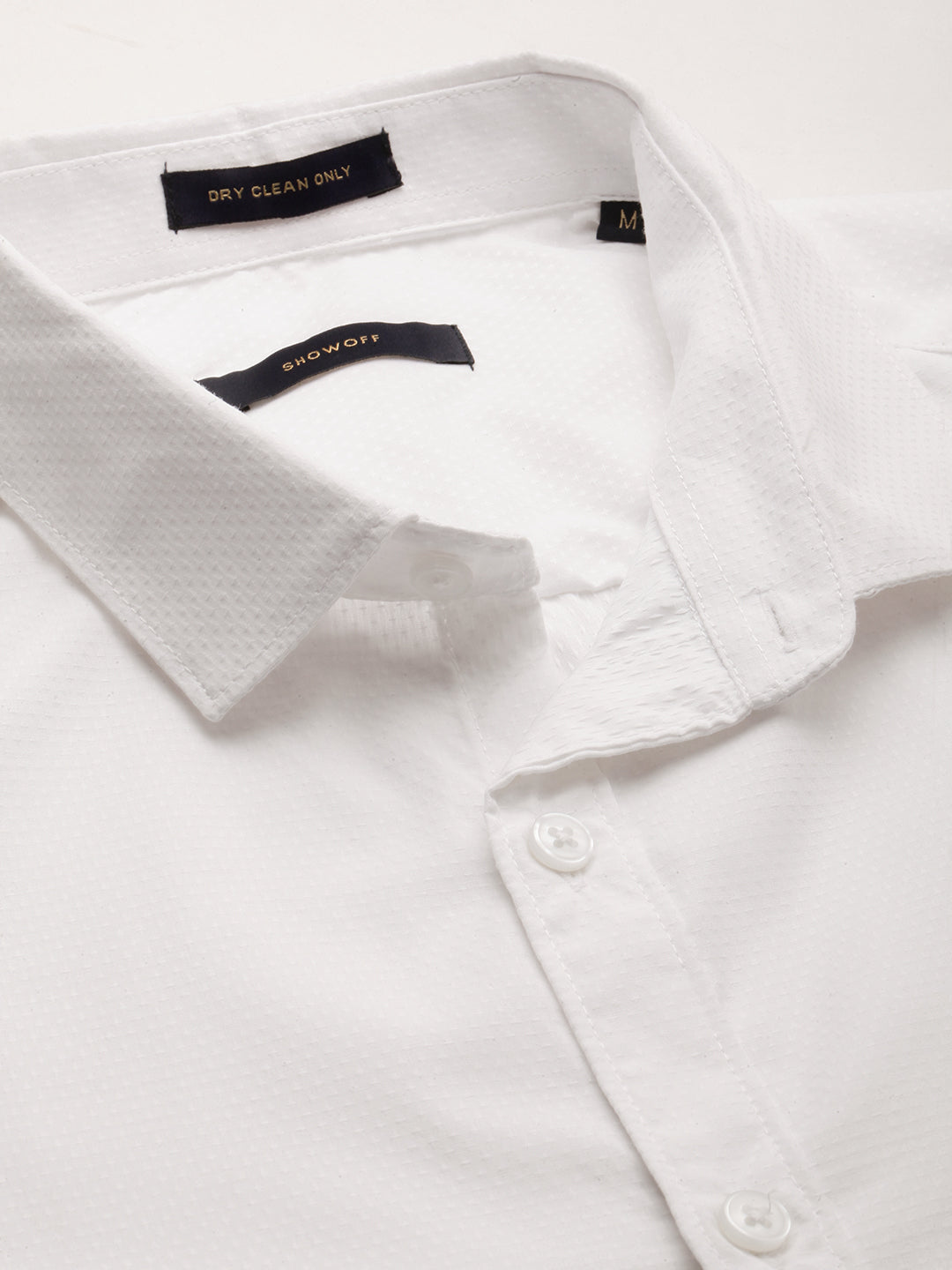 Men White Solid Shirt