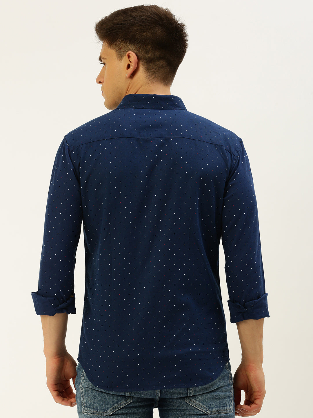 Men Navy Printed Casual Shirt