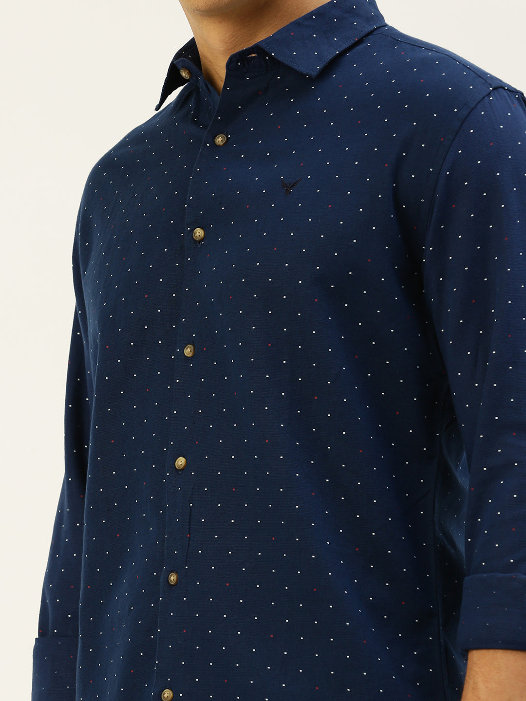 Men Navy Printed Casual Shirt