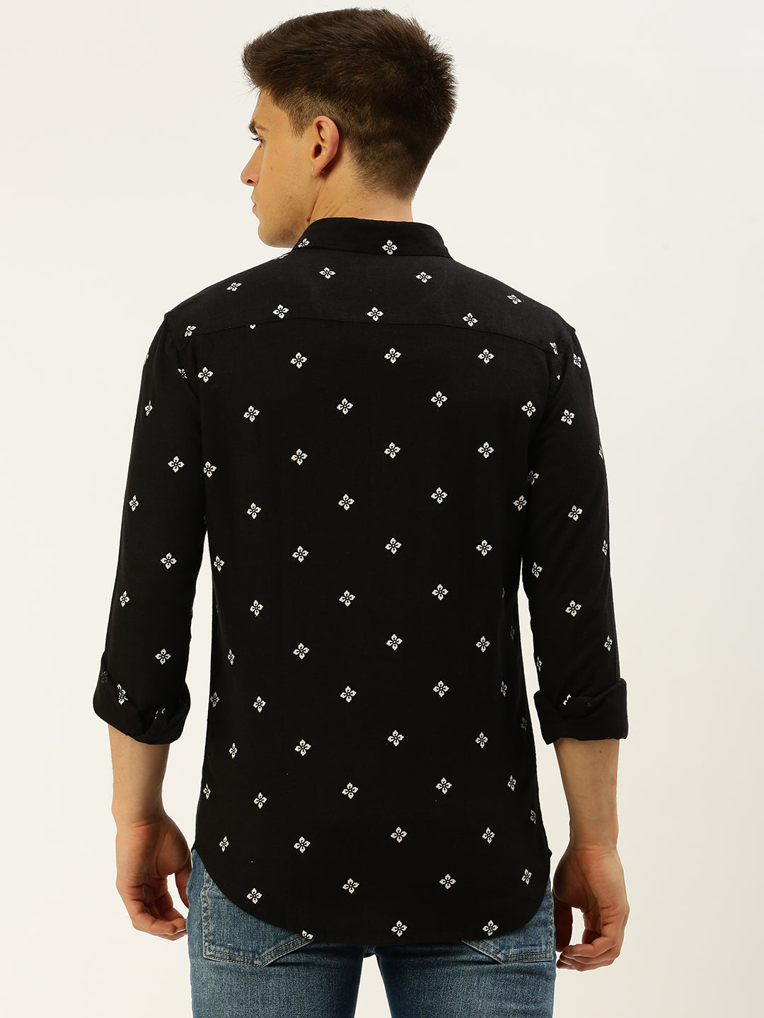 Men Black Printed Casual Shirt