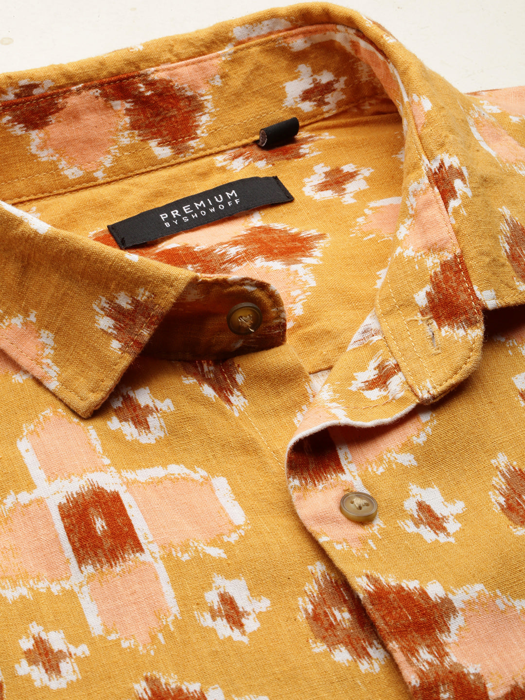 Men Yellow Printed Casual Shirt