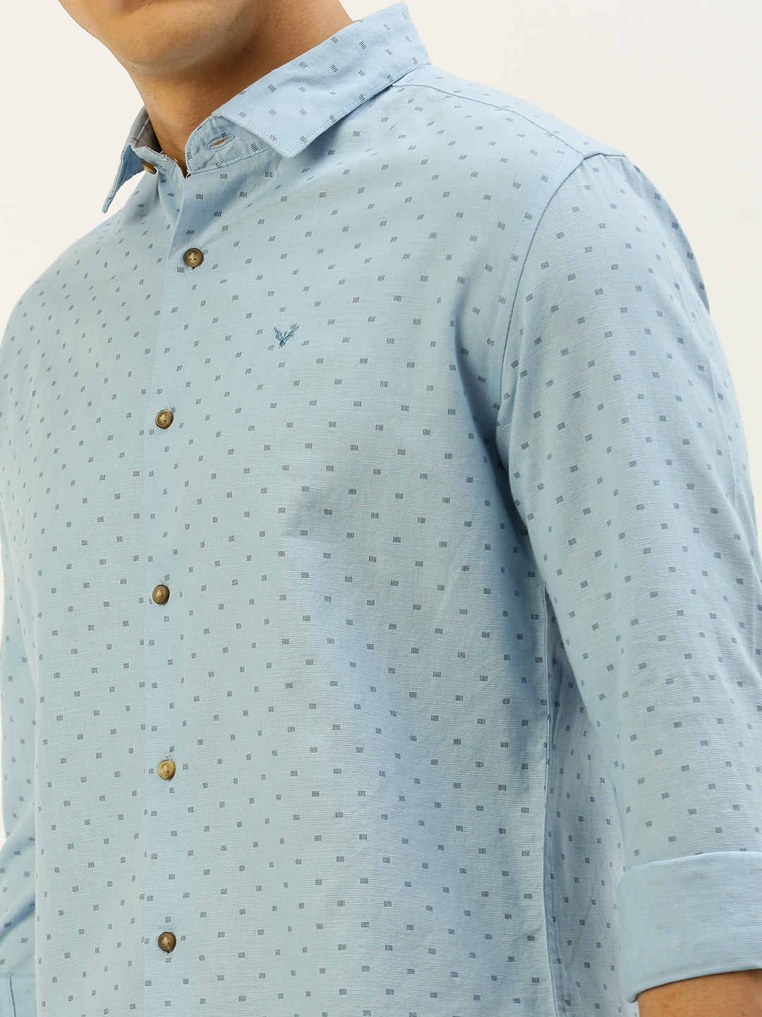 Men Blue Printed Casual Shirt