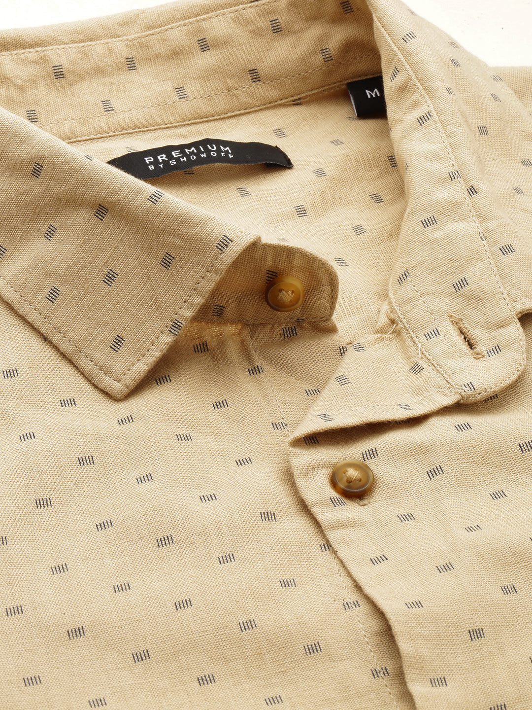 Men Beige Printed Casual Shirt