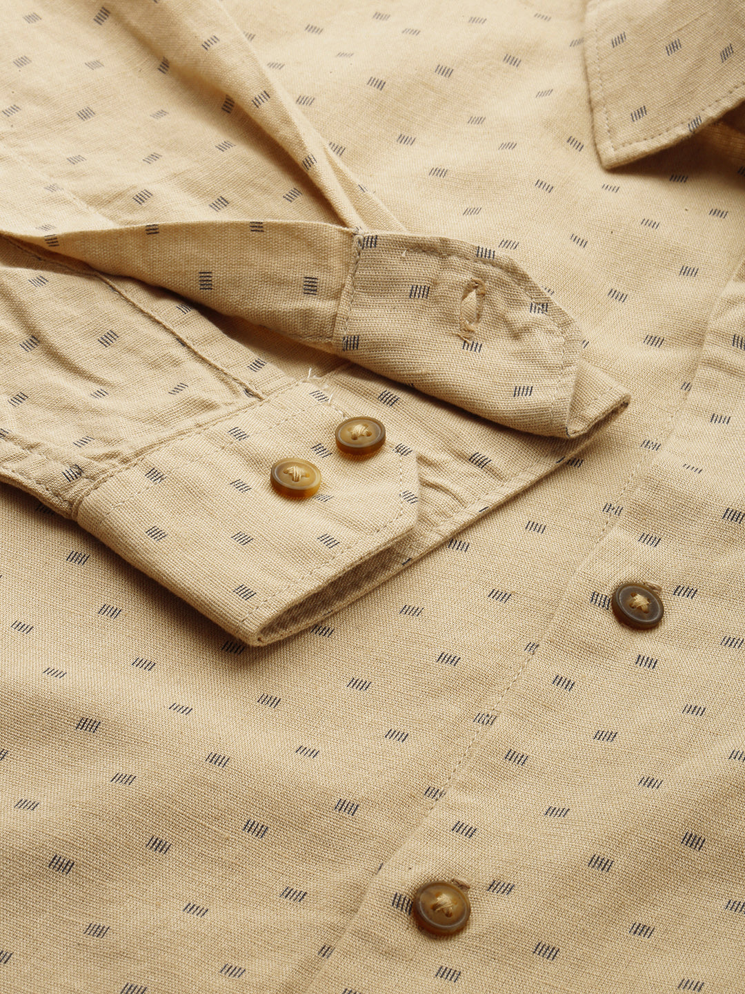 Men Beige Printed Casual Shirt