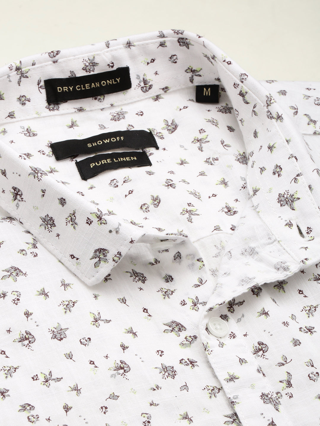 Men White Printed Casual Shirt