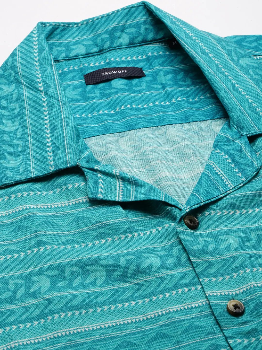 Men's Blue Printed Casual Shirt
