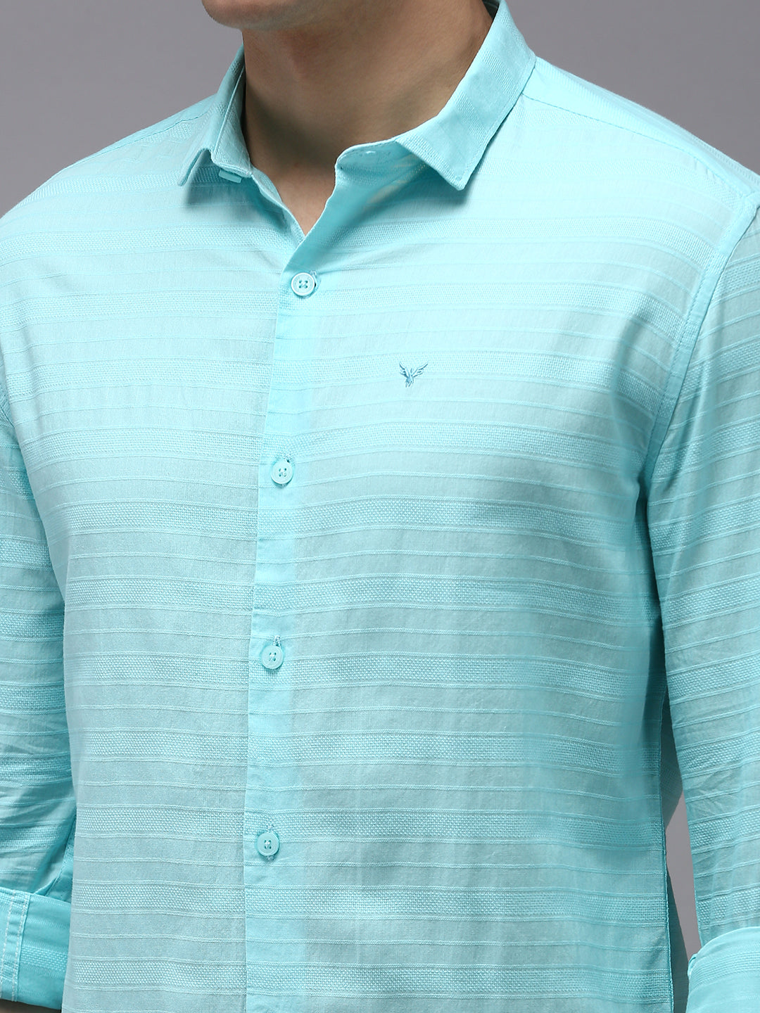 Men's Blue Solid Casual Shirt