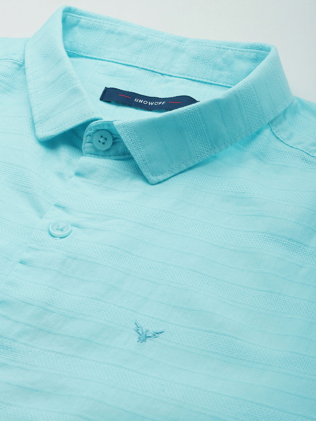 Men's Blue Solid Casual Shirt