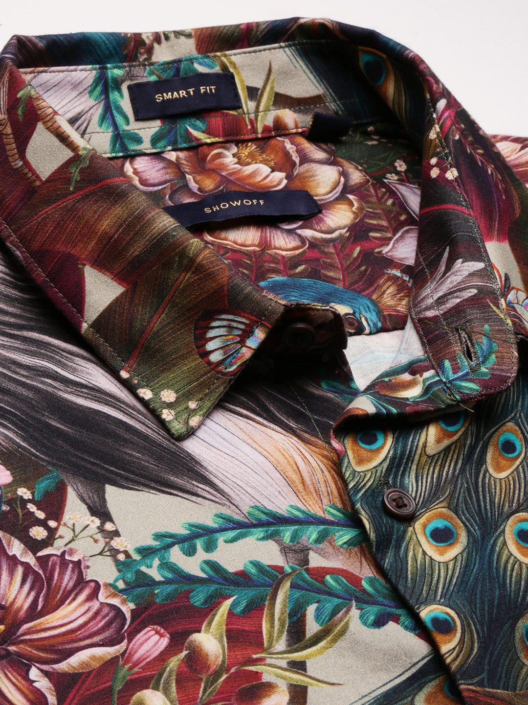 Men's Multi Smart Slim Fit Floral Printed Cotton Shirt