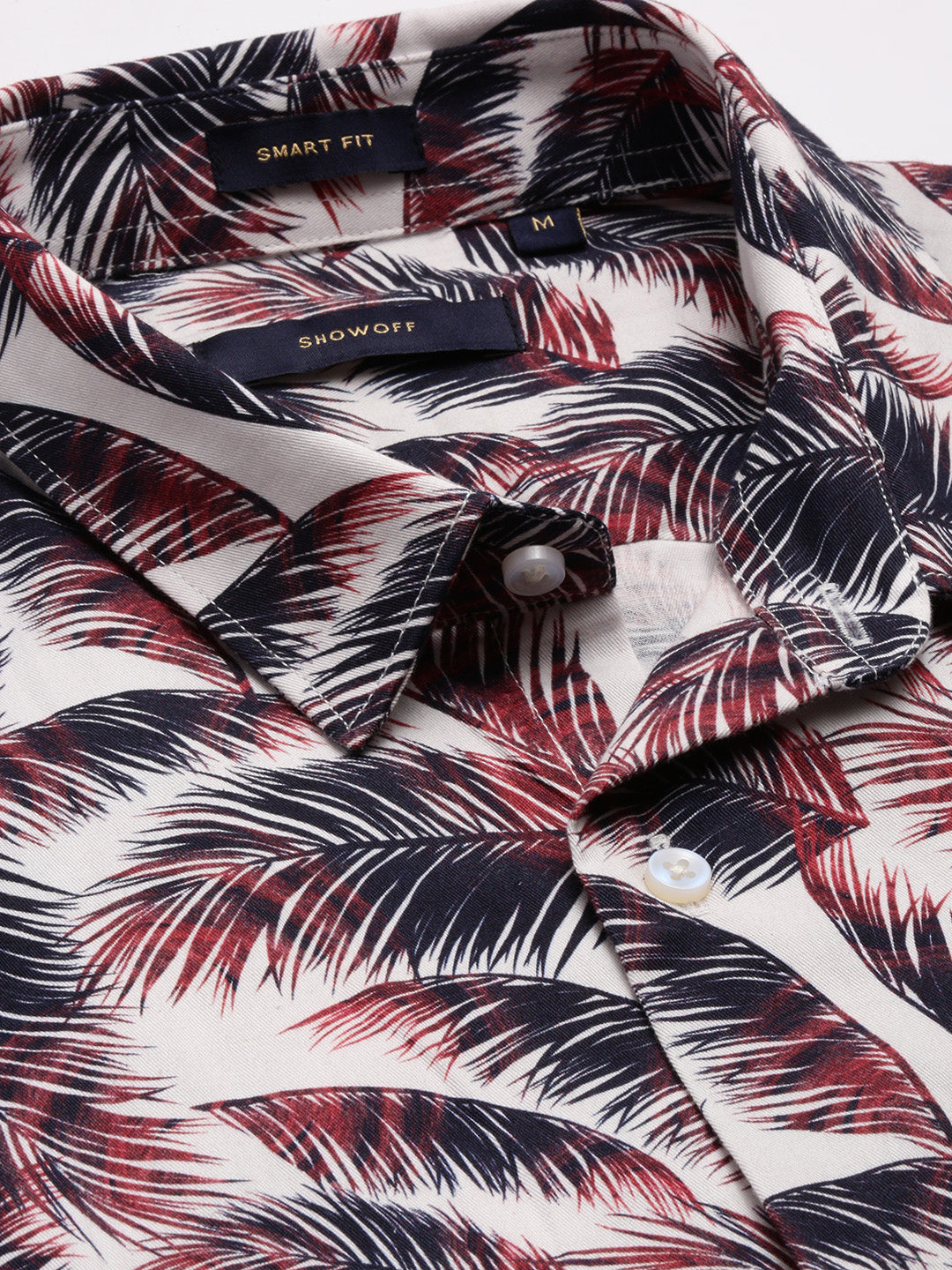 Men's Brown Standard Slim Fit Tropical Printed Cotton Casual Shirt