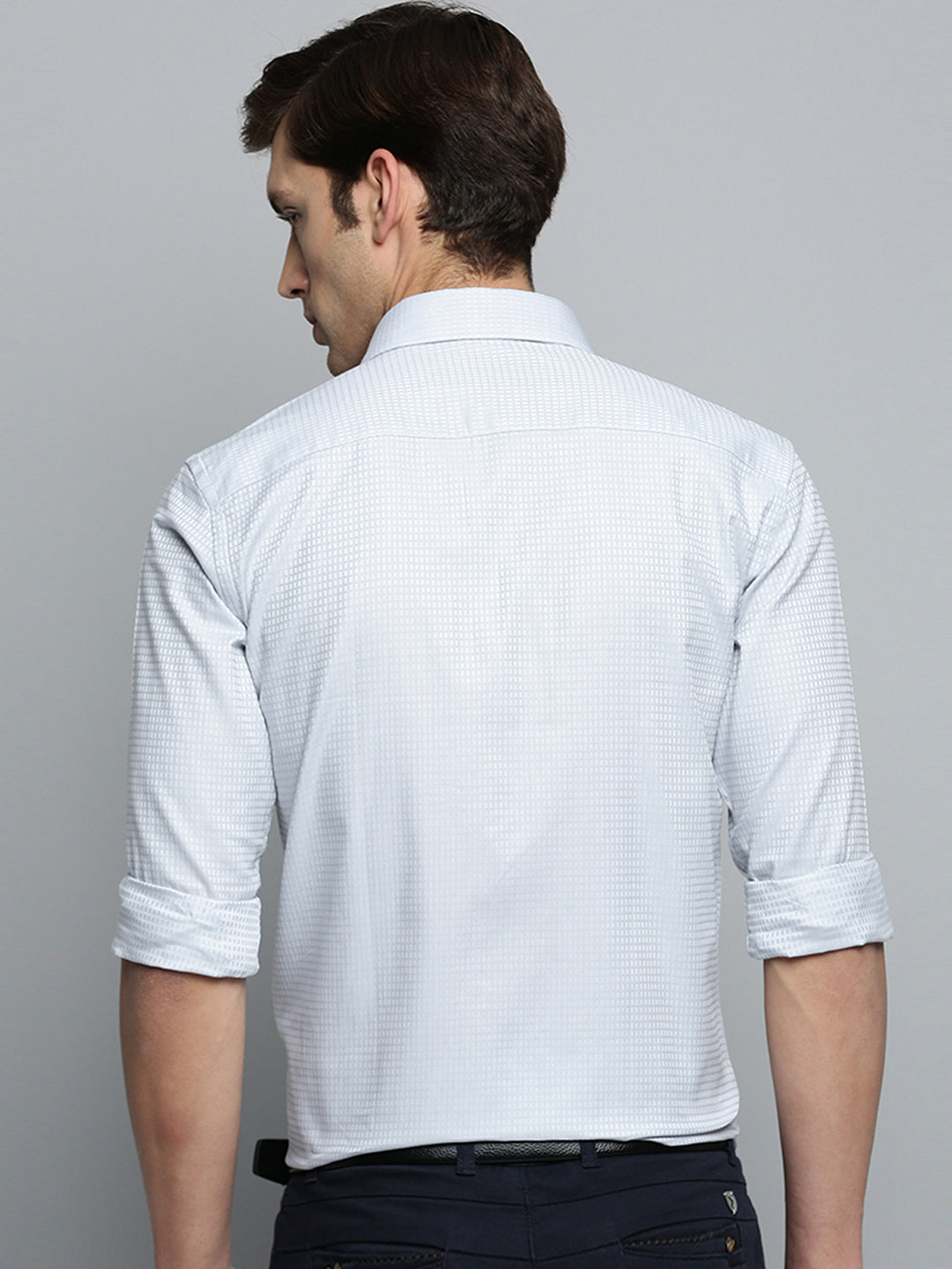 Men White Solid Formal Shirt