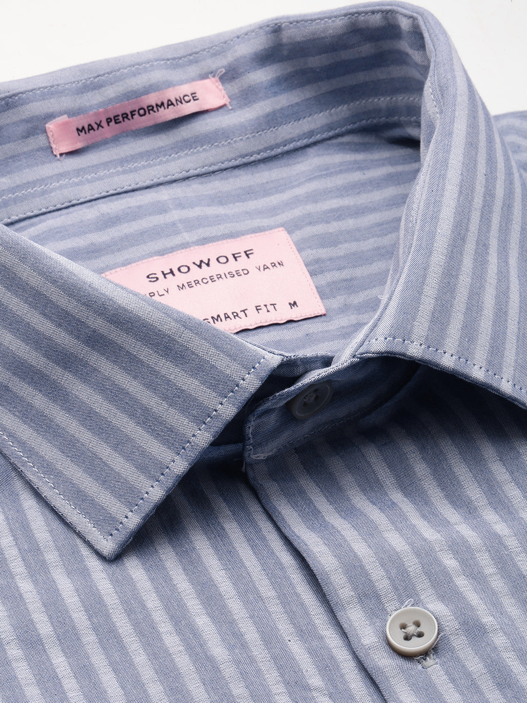 Men Grey Striped Formal Shirt