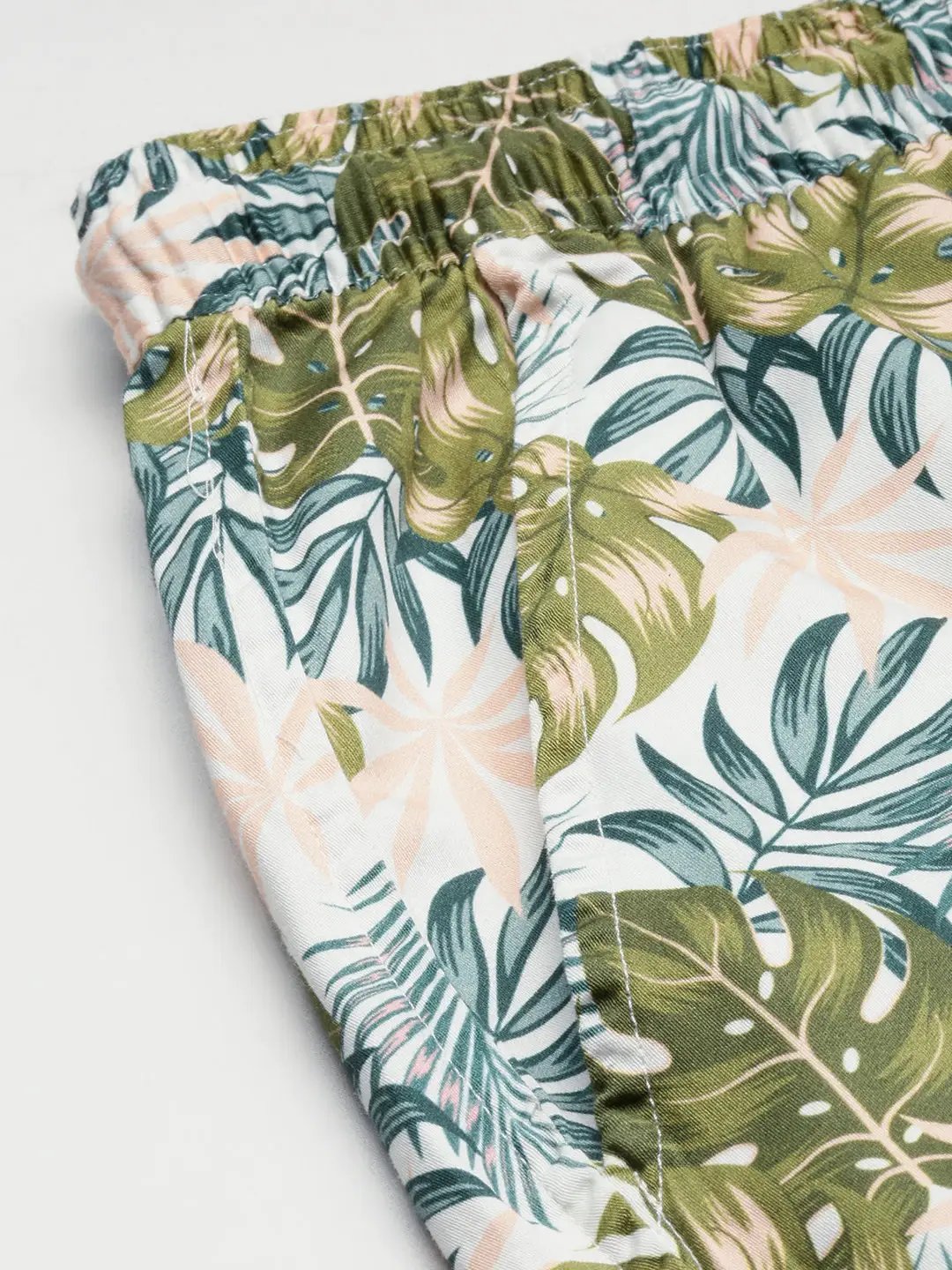 Men's Green Cuban Collar Printed Over Sized Co-ords Set