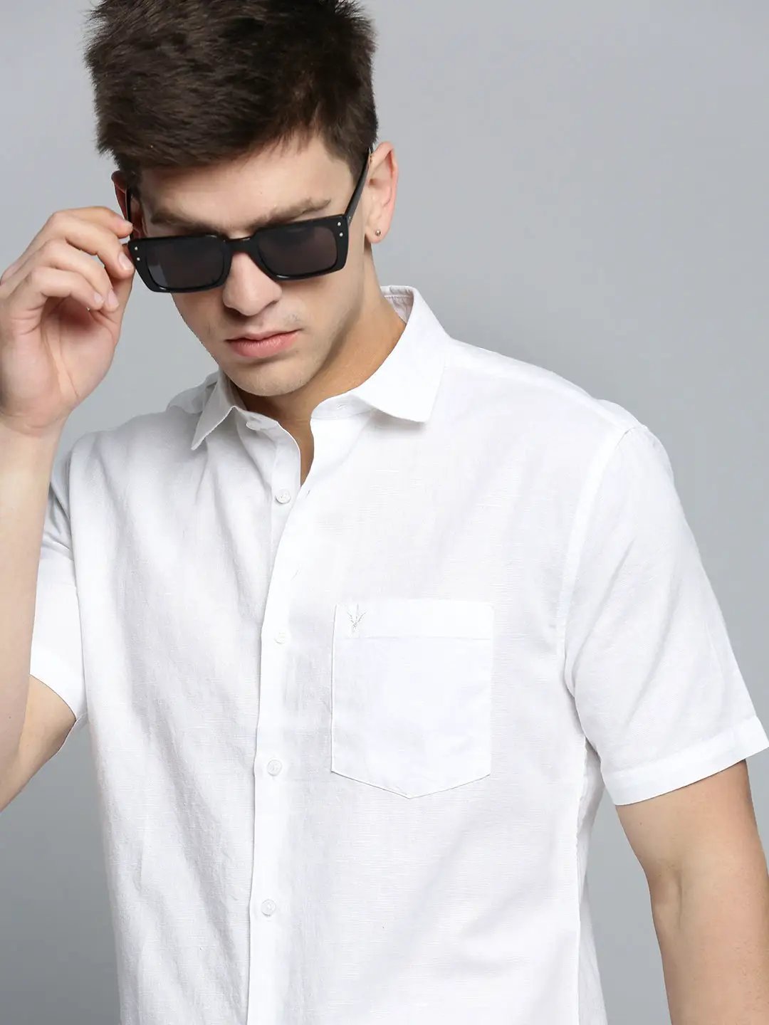 Men's White Comfort Casual Linen Shirt