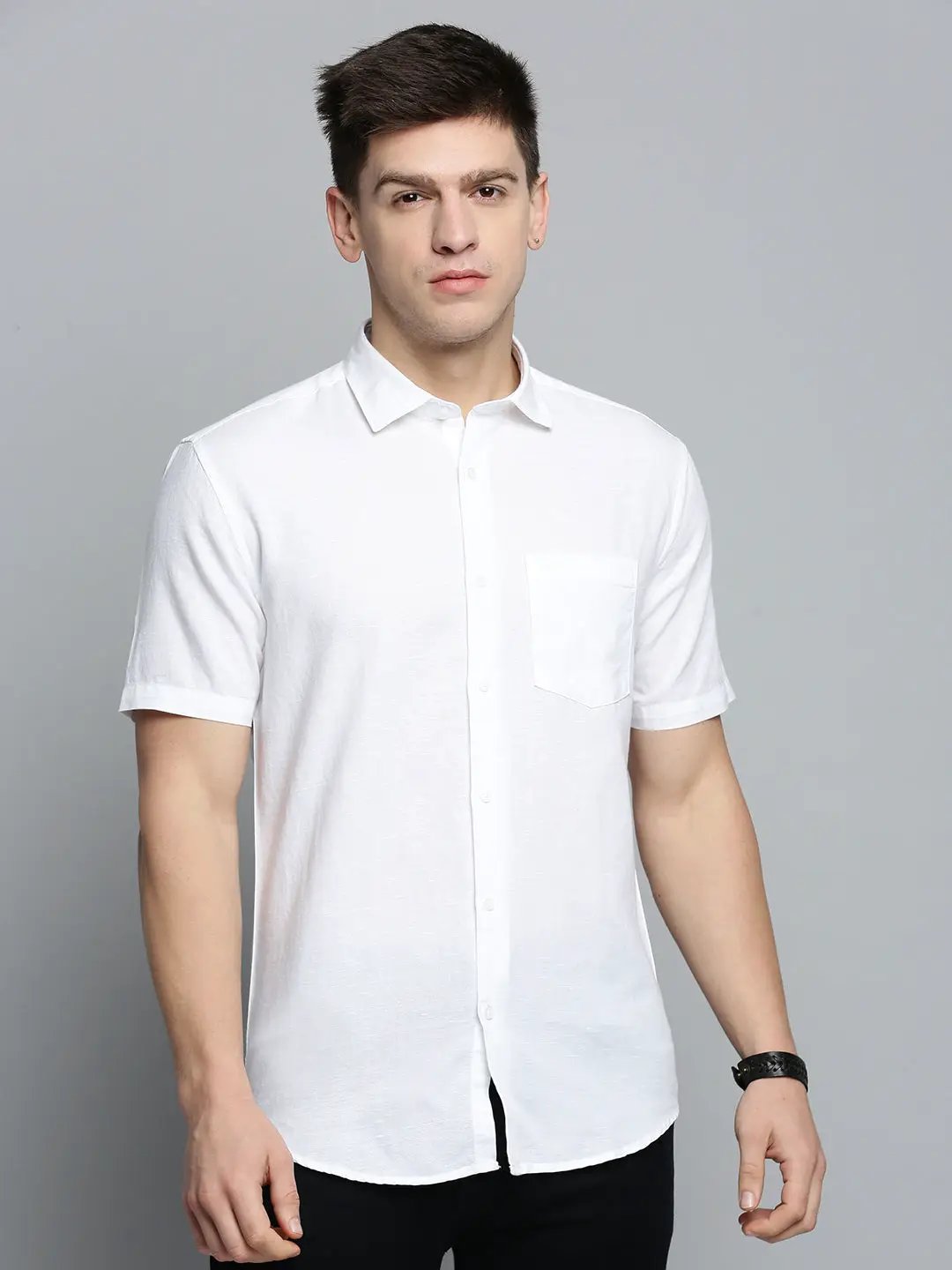 Men's White Comfort Casual Linen Shirt