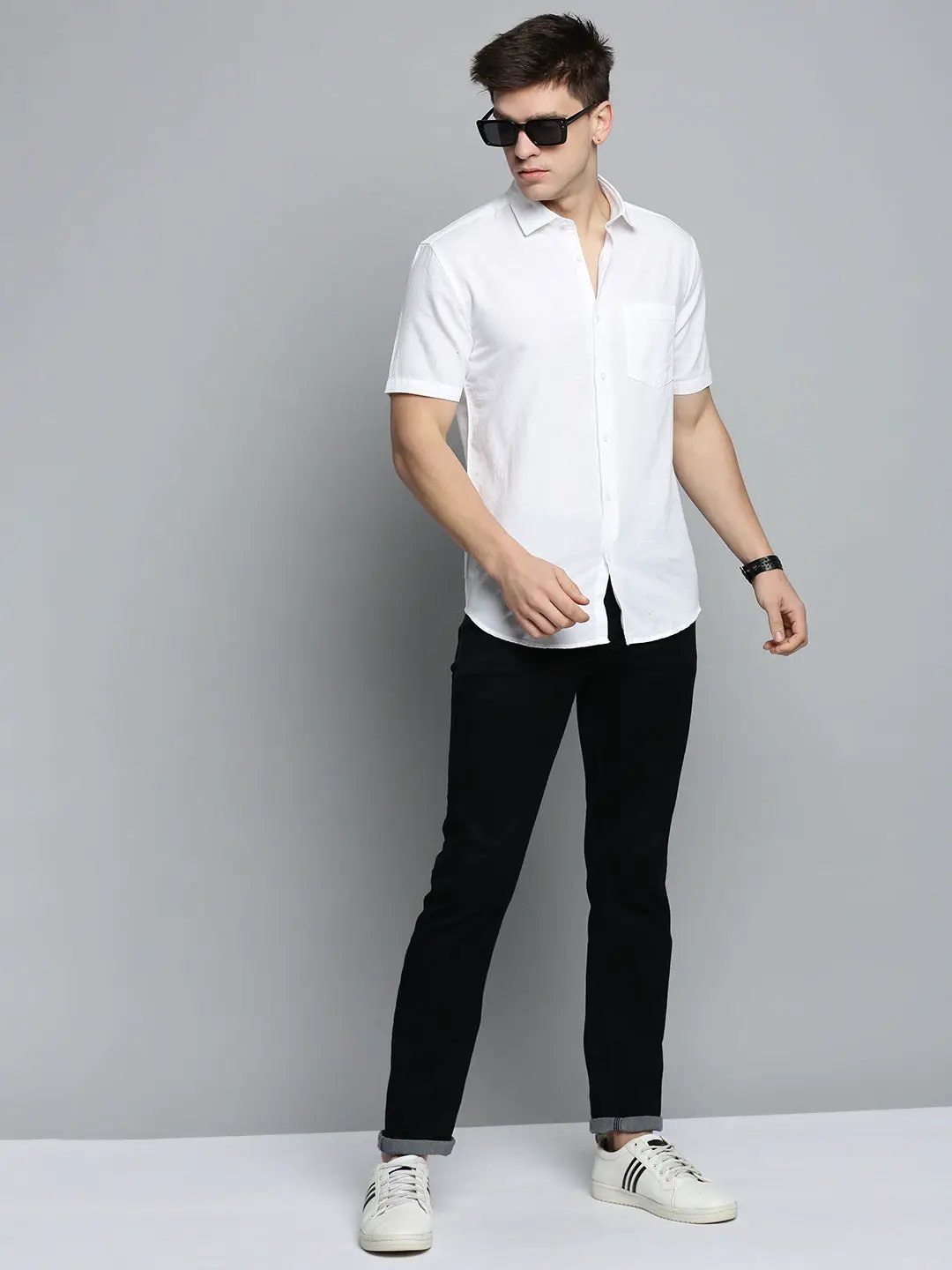 Men's White Comfort Casual Linen Shirt