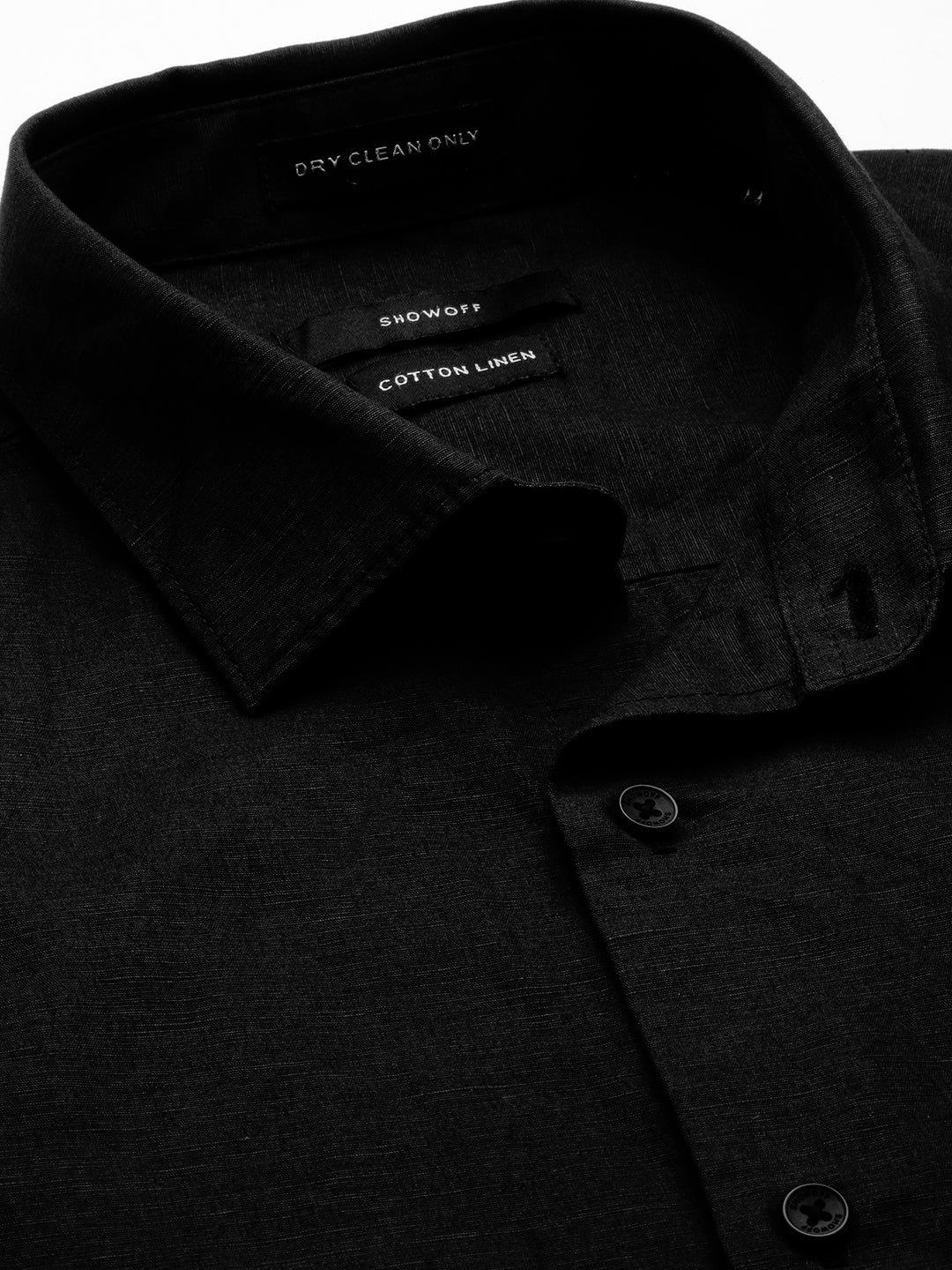 Men's Black Solid Casual Shirt