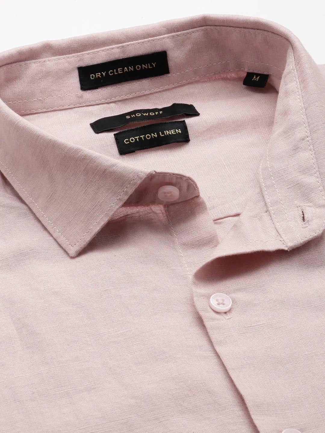 Men's Pink Solid Casual Shirt