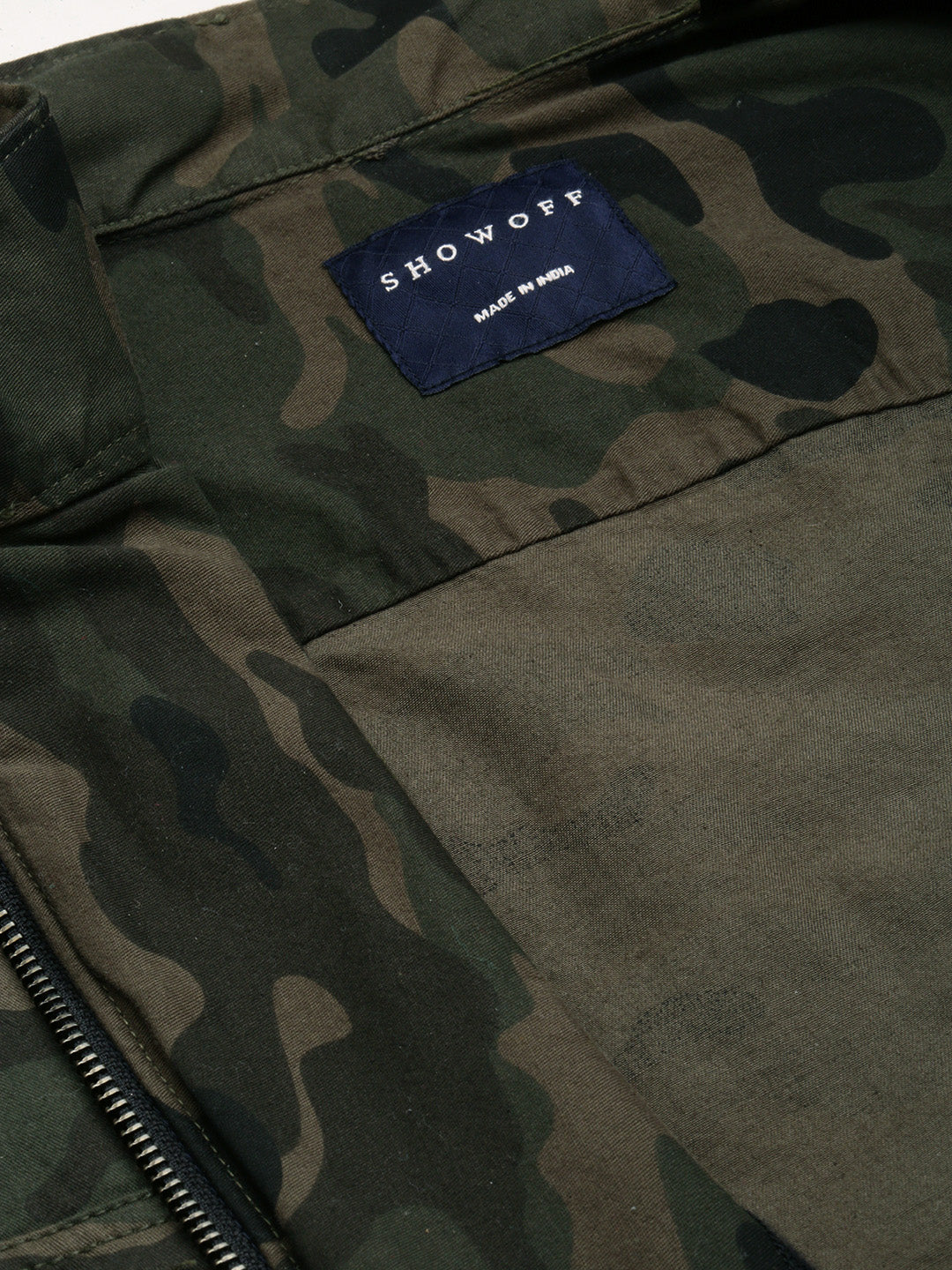 Men's Green Printed Casual Jacket