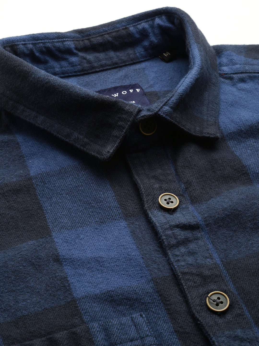 Men's Blue Checked Casual Shacket