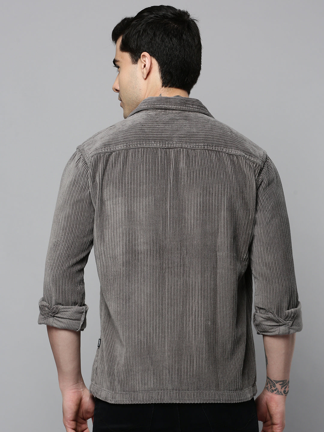 Men's Grey Solid Casual Shirt