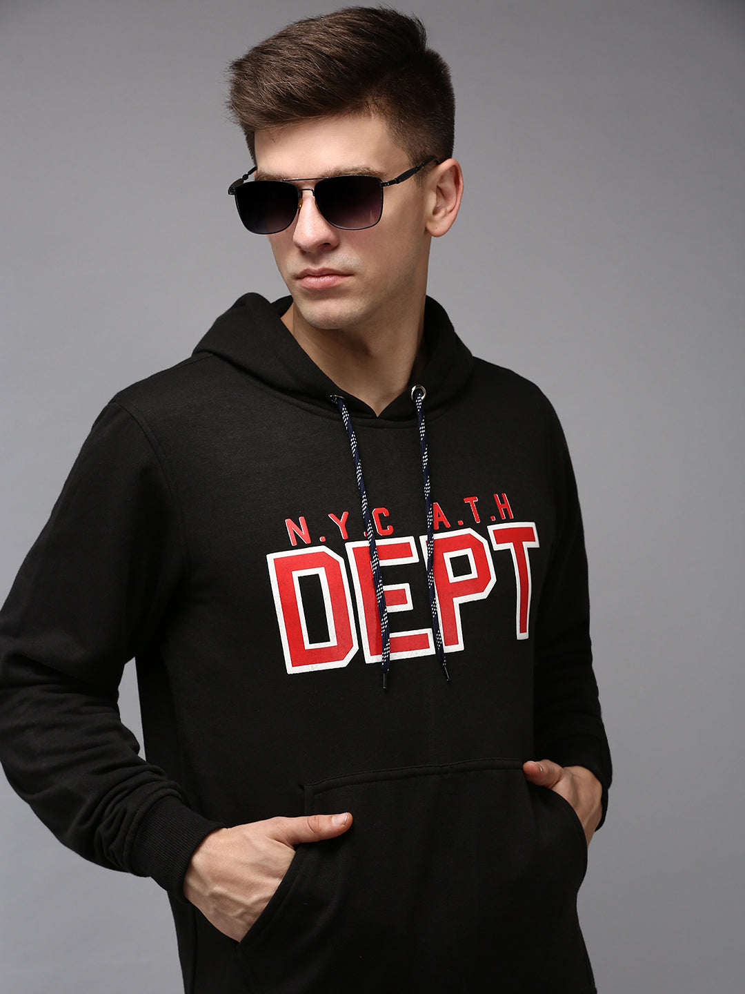 Men Black Solid Sweatshirt