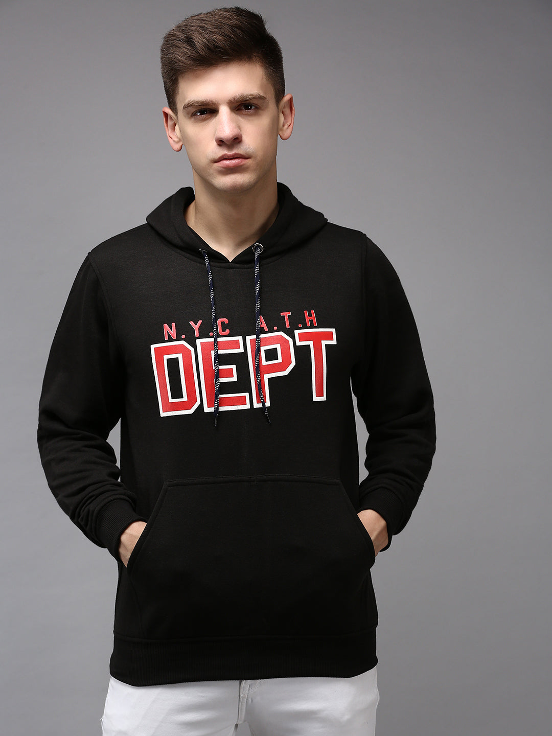 Men Black Solid Sweatshirt