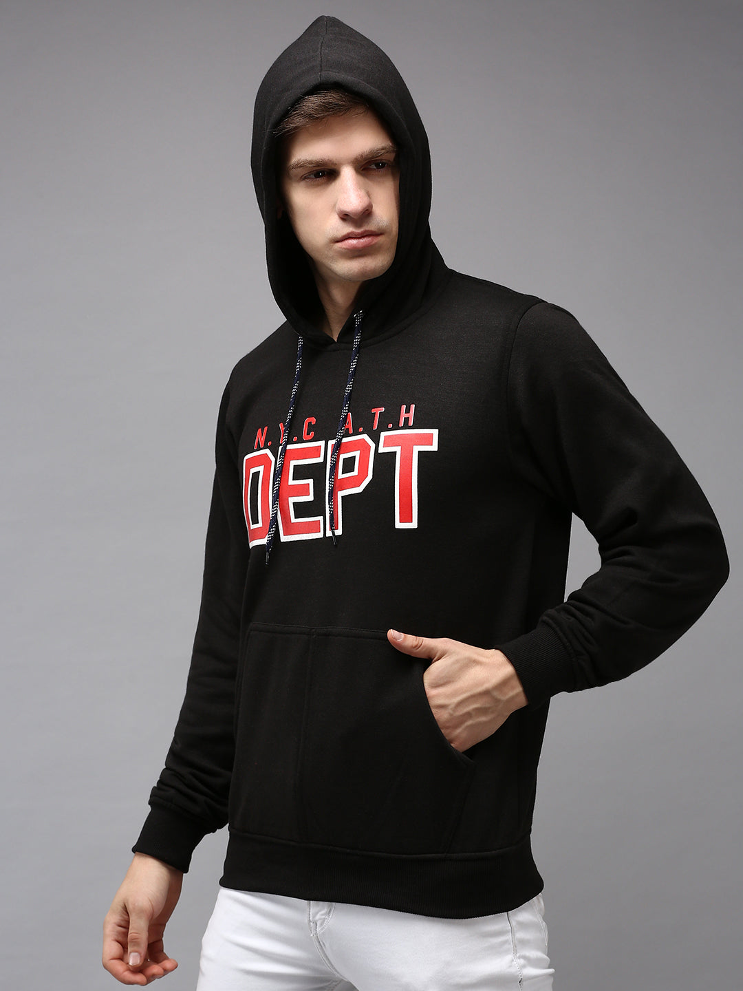 Men Black Solid Sweatshirt