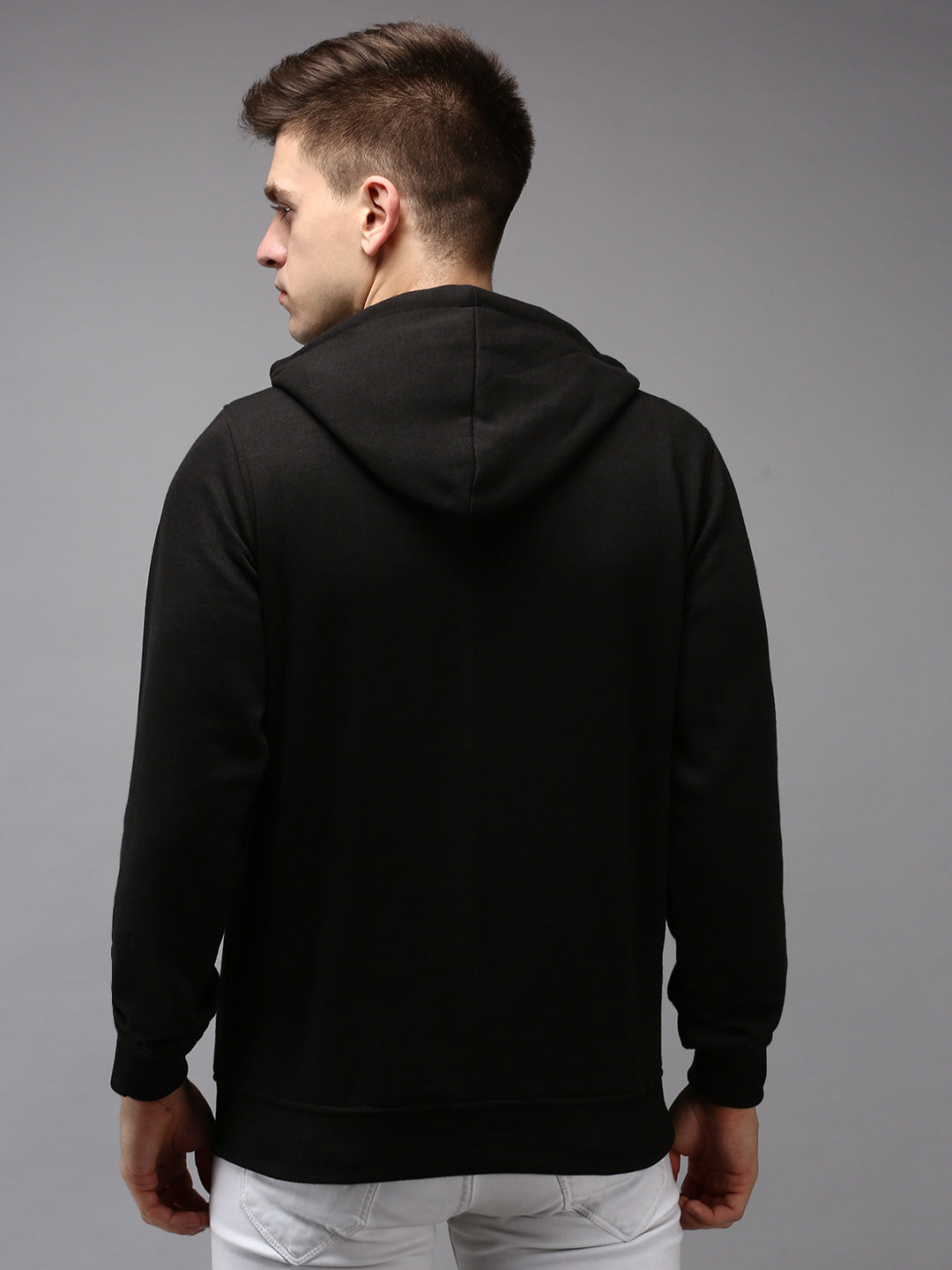 Men Black Solid Sweatshirt